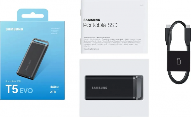 Внешний HDD/SSD Samsung External SSD T5 EVO (MU-PH2T0S/WW) — для бизнеса и офиса Внешний HDD/SSD Samsung External SSD T5 EVO (MU-PH2T0S/WW) — для бизнеса и офиса