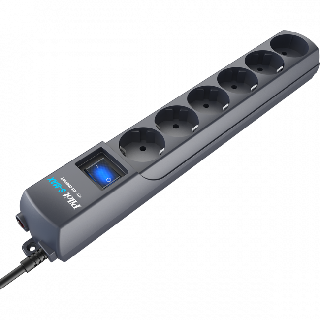 Сетевой фильтр Pilot S Max (5 евро + 1GP), 15А/3.5кВа, автомат, 1.8 м, графит ZIS Pilot S-Max (1.8 м, 6 розеток) — для бизнеса и офиса Сетевой фильтр Pilot S Max (5 евро + 1GP), 15А/3.5кВа, автомат, 1.8 м, графит ZIS Pilot S-Max (1.8 м, 6 розеток) — для бизнеса и офиса