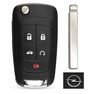 Корпус выкидного ключа OPEL 4+1 кнопки OP-11 HU100,с лого