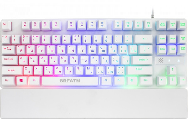 Defender Проводная игровая клавиатура Breath GK-184 RU, белый,радужная,87кнопок Defender 45184 — для бизнеса и офиса