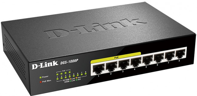 Коммутатор D-Link DGS-1008P/E1 Коммутатор D-Link DGS-1008P/E1