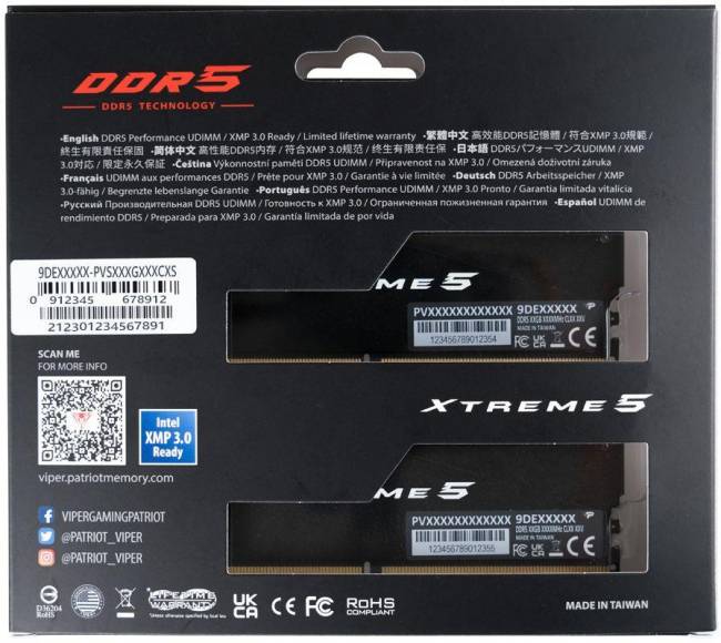 Память DDR5 2x16GB 8200MHz Patriot PVX532G82C38K — для бизнеса и офиса