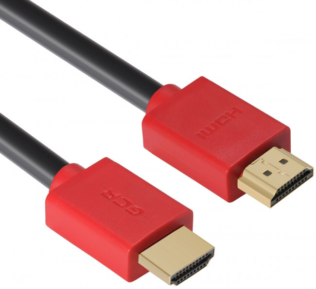 Greenconnect Кабель 0.5m HDMI версия 2.0, HDR 4:2:2, Ultra HD, 4K 60 fps 60Hz/5K*30Hz, 3D, AUDIO, 18.0 Гбит/с, 28/28 AWG, OD7.3mm, тройной экран, черный, красные коннекторы, GCR-HM451-0.5m Greenconnect HDMI (m) - HDMI (m) 0.5м — для бизнеса и офиса Greenconnect Кабель 0.5m HDMI версия 2.0, HDR 4:2:2, Ultra HD, 4K 60 fps 60Hz/5K*30Hz, 3D, AUDIO, 18.0 Гбит/с, 28/28 AWG, OD7.3mm, тройной экран, черный, красные коннекторы, GCR-HM451-0.5m Greenconnect HDMI (m) - HDMI (m) 0.5м — для бизнеса и офиса