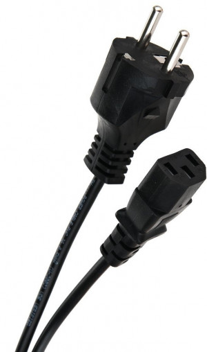 Кабель компьютер - розетка 220V <1.8м> (Европейский стандарт)  <TP021-1.8-BK> Telecom TP021-1.8-BK