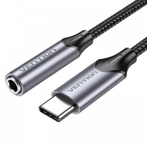 Переходник Vention USB-C M/ Jack 3.5 mm F DAC - 1м Серый Vention BGMHF — для бизнеса и офиса Переходник Vention USB-C M/ Jack 3.5 mm F DAC - 1м Серый Vention BGMHF — для бизнеса и офиса