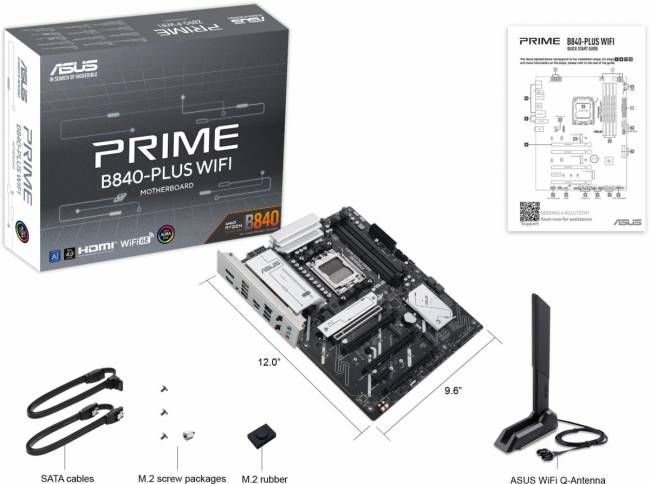 Материнская плата ASUS PRIME B840-PLUS WIFI — для бизнеса и офиса