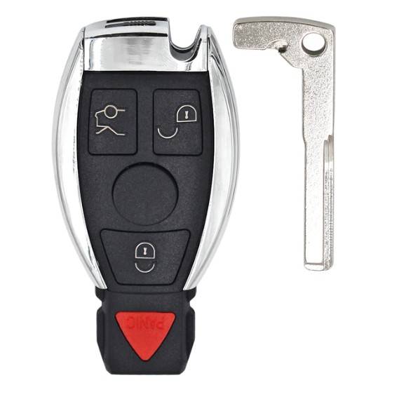 Корпус смарт ключа MERCEDES-BENZ 3+1 кнопка + вставка HU64 — для бизнеса и офиса