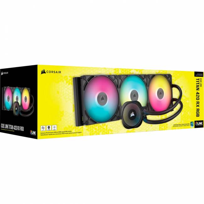 Система жидкостного охлаждения Corsair iCUE LINK TITAN 420 RX RGB Black — для бизнеса и офиса Система жидкостного охлаждения Corsair iCUE LINK TITAN 420 RX RGB Black — для бизнеса и офиса