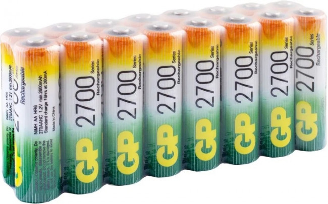 Перезаряжаемые аккумуляторы GP 270AAHC AA, емкость 2650 мАч - 16 шт. впленке GP 270AAHC AA (4610116212882) Перезаряжаемые аккумуляторы GP 270AAHC AA, емкость 2650 мАч - 16 шт. впленке GP 270AAHC AA (4610116212882)