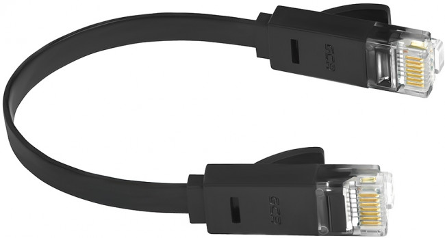 Greenconnect Патч-корд PROF плоский прямой 20.0m, UTP медь кат.6, черный, позолоченные контакты, 30 AWG, GCR-LNC616-20.0m, ethernet high speed 10 Гбит/с, RJ45, T568B Greenconnect RJ45(m) - RJ45(m) Cat. 6 U/UTP PVC 20м чёрный