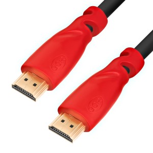 GCR Кабель 2.0m HDMI версия 1.4, черный, красные коннекторы, OD7.3mm, 30/30 AWG, позолоченные контакты, Ethernet 10.2 Гбит/с, 3D, 4K GCR-HM350-2.0m, экран Greenconnect HDMI (m) 1.4 - HDMI (m) 1.4 2м черный