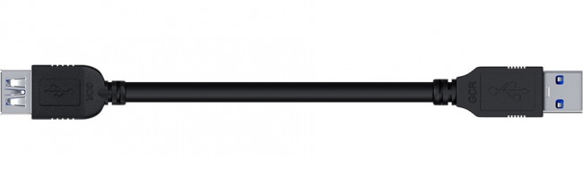 GCR Удлинитель 0.5m USB 3.0 (USB 3.2 Gen 1), AM/AF, 5 Гбит/с, черный Удлинитель Greenconnect 0.5 м (GCR-52700)