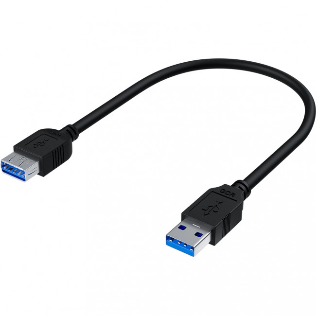 GCR Удлинитель 1.0m USB 3.0, AM/AF, черный, GCR-51856 Удлинитель Greenconnect 1 м (GCR-51856)