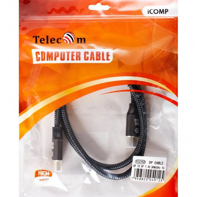 Кабель соединительный DP-DP 1.4V 8K@60Hz  1м, Telecom Pro <TCG750-1M> Кабель Telecom DisplayPort (m)/DisplayPort (m) - 1 м (TCG750-1M)