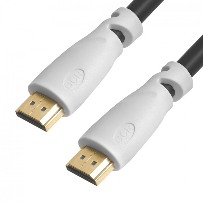 GCR Кабель Premium 3.0m HDMI версия 2.0, HDR, Ultra HD 4K60 Hz/ 5K30Hz, 3D, Ethernet 18.0 Гбит/с, OD8.0mm, 28/26 AWG, черный, белые коннекторы, GCR-51191 Greenconnect HDMI (m) 2.0 - HDMI (m) 2.0 3м белый — для бизнеса и офиса