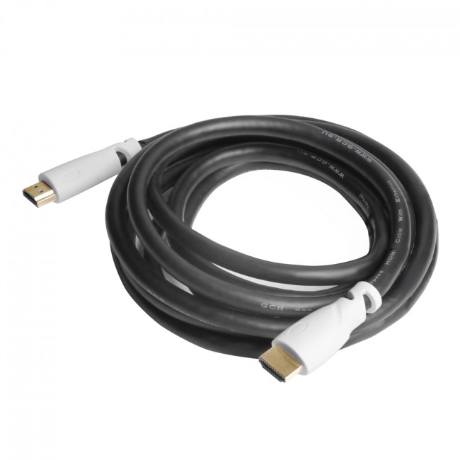 GCR Кабель Premium 3.0m HDMI версия 2.0, HDR, Ultra HD 4K60 Hz/ 5K30Hz, 3D, Ethernet 18.0 Гбит/с, OD8.0mm, 28/26 AWG, черный, белые коннекторы, GCR-51191 Greenconnect HDMI (m) 2.0 - HDMI (m) 2.0 3м белый — для бизнеса и офиса