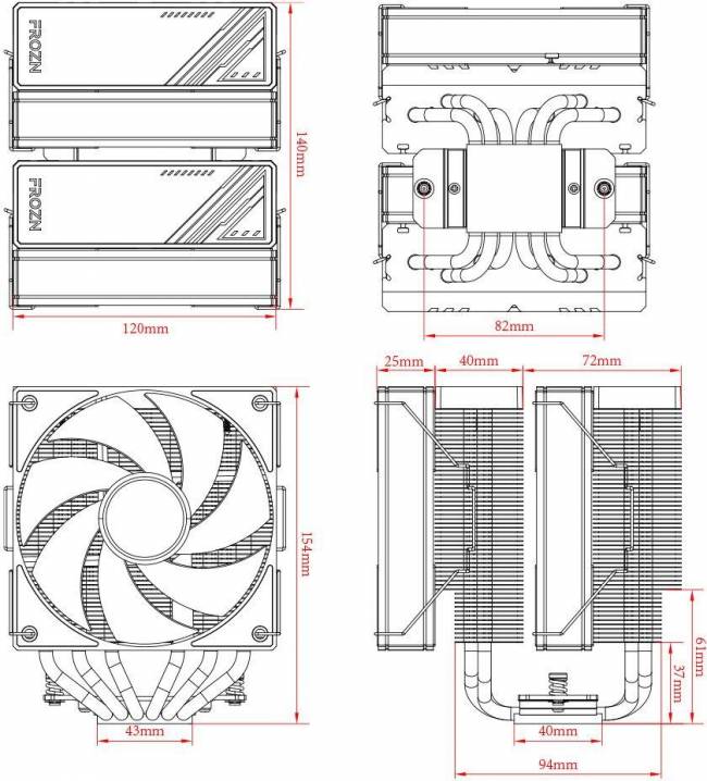 Устройство охлаждения(кулер) ID-COOLING FROZN A620 BLACK — для бизнеса и офиса