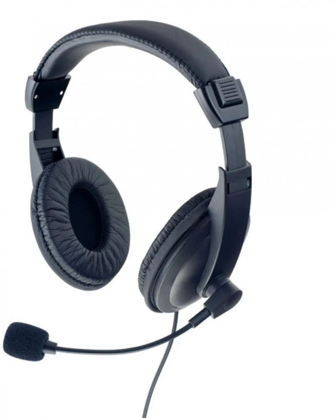 Perfeo компьютерная стерео гарнитура полноразмерная 4TALK черная, переходник Perfeo 4TALK PF_A4528 — для бизнеса и офиса