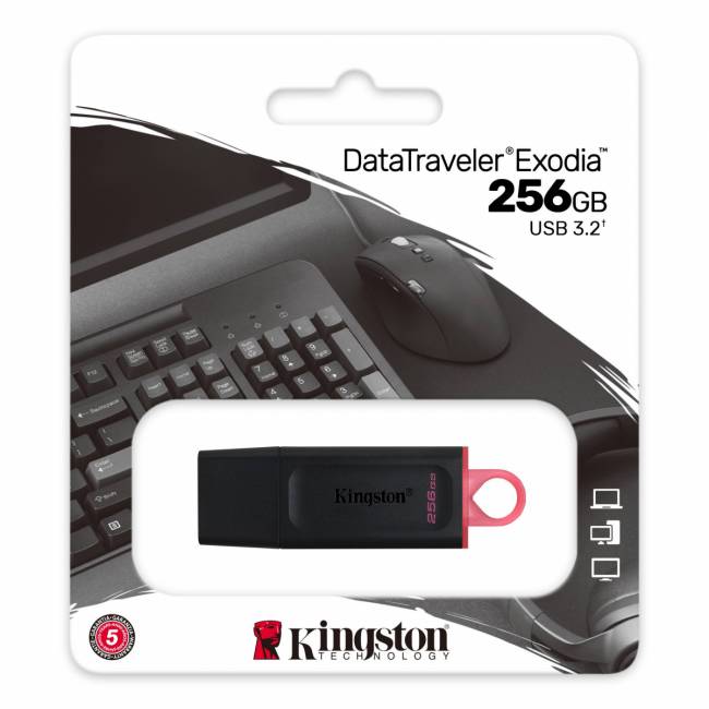 Флэш USB Kingston 256GB USB3.2 Gen1 DataTraveler Exodia (Black + Pink) Kingston DataTraveler Exodia DTX/256GB — для бизнеса и офиса Флэш USB Kingston 256GB USB3.2 Gen1 DataTraveler Exodia (Black + Pink) Kingston DataTraveler Exodia DTX/256GB — для бизнеса и офиса