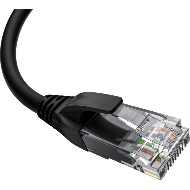 GCR Патч-корд прямой 20.0m UTP кат.5e, черный, верхний угол, литой, ethernet high speed, RJ45, T568B Greenconnect GCR-53939