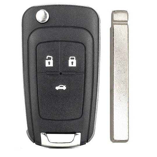 Корпус выкидного ключа CHEVROLET, OPEL 3 кнопки OP-11 HU100, без лого — для бизнеса и офиса