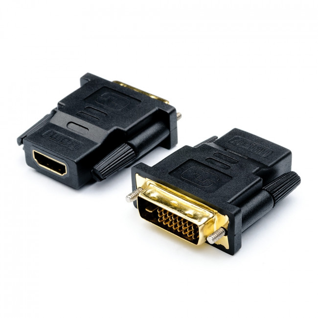 Переходник DVI(m) <=> HDMI(f) (24 pin, черный) ATcom DVI-D (m) - HDMI (f) — для бизнеса и офиса