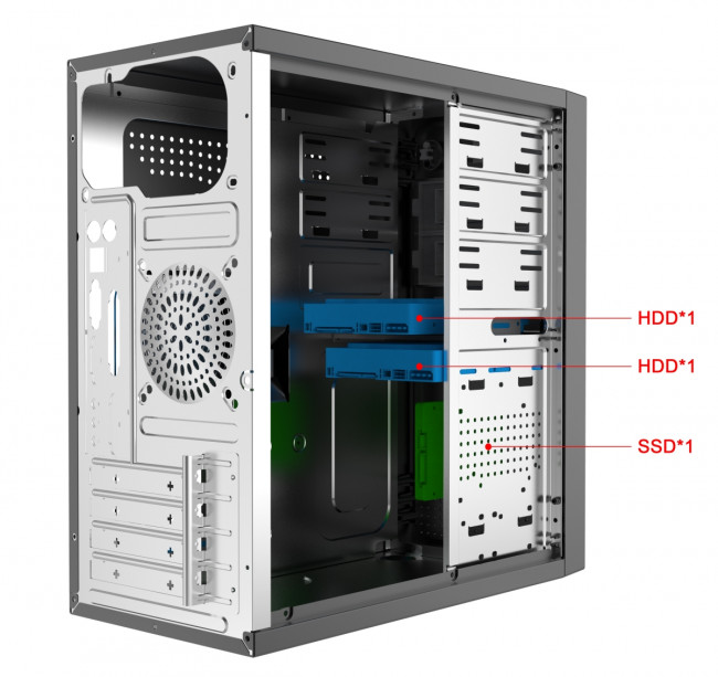 Корпус с блоком питания 450Вт. Foxline Case Forza