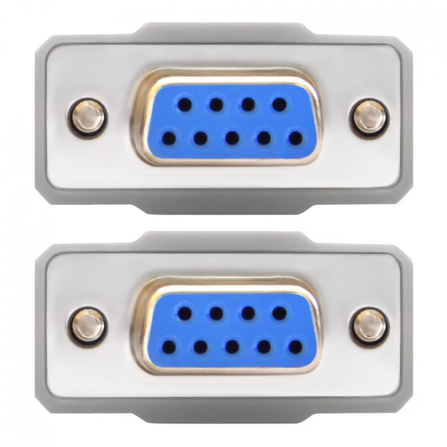 Greenconnect Кабель 0.5m 0-модемный COM линковочный, DB9/DB9  9F/9F, серый, 30 AWG, GCR-DB901-0.5m Greenconnect 0.5м 0-модемный COM линковочный, DB9/DB9  9F/9F, серый, 30 AWG — для бизнеса и офиса