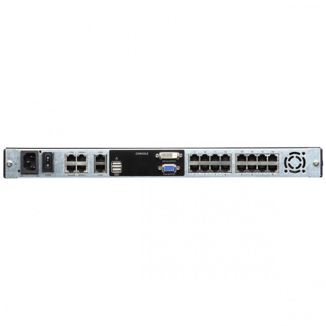 Переключатель, электрон., KVM, с консолью,  1 local user PS2/USB+VGA+ IP user => 16 cpu (PS2/USB/Sun+VGA)/RS232, без шнуров и адаптеров, 1900x1200, 1U 19", исп.адаптеры и UTP, OSD, каскад 128, (двойное питание;поддержка технол. шифр.) ATEN KL1116VN — для бизнеса и офиса