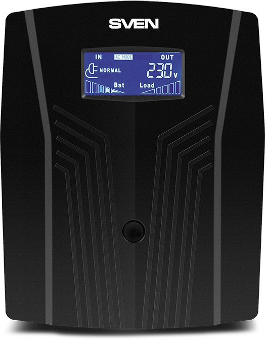ИБП SVEN Pro 1500 (LCD, USB), линейно-интерактивный, автоматический стабилизатор напряжения, 1500Вт, 900Ва, 3 евророзетки, USB, RJ-45, черный, габариты 140?350?175мм, 10кг. Sven UPS Pro 1500