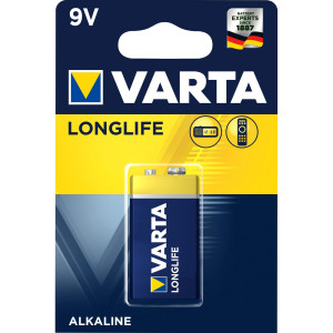 Батарейка Varta LONGLIFE Крона 6LR61 BL1 Alkaline 9V (4122) (1/10/50) (1 шт.) Varta LONGLIFE 6LR61 9-Volt-Block (Krona) (04122101411)