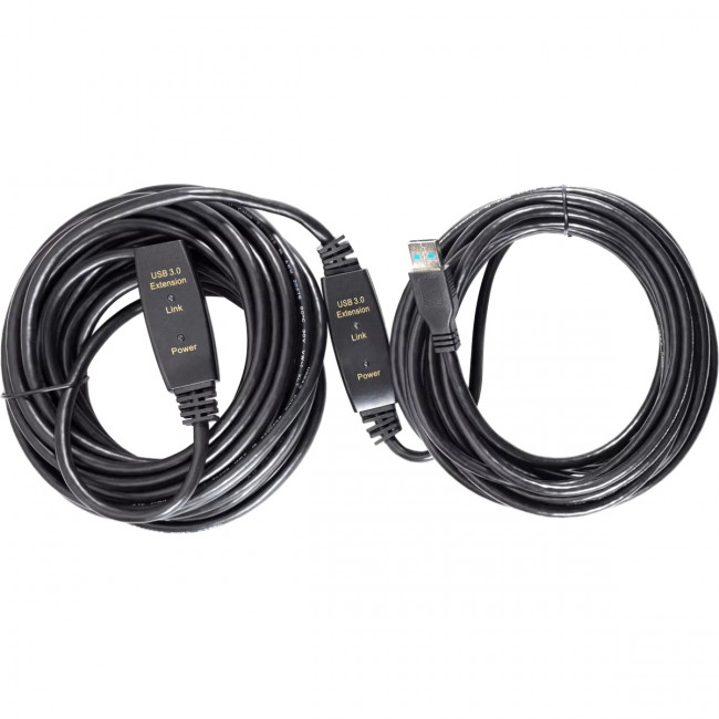Кабель-адаптер USB3.0-repeater, удлинительный активный <Am-->Af> 15м Aopen/qust<ACU827A-15M> Кабель AOpen 15 м (ACU827A-15M) — для бизнеса и офиса