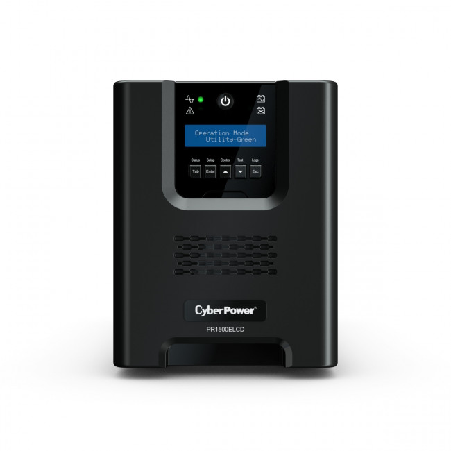 ИБП CyberPower PR1500ELCD, Line-Interactive, 1500VA/1350W, 8 IEC-320 С13 розеток, USB&Serial, SNMPslot, LCD дисплей, Black, 0.5х0.3х0.35м., 28.3кг. CyberPower PR1500ELCD