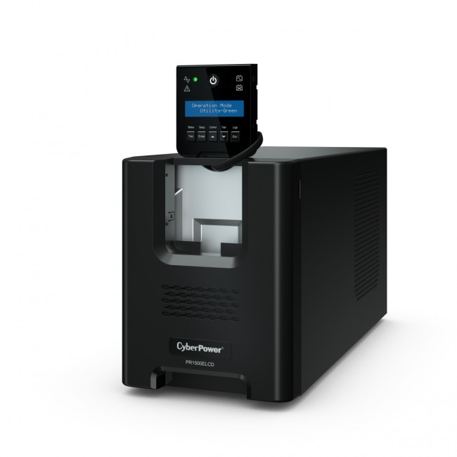 ИБП CyberPower PR1500ELCD, Line-Interactive, 1500VA/1350W, 8 IEC-320 С13 розеток, USB&Serial, SNMPslot, LCD дисплей, Black, 0.5х0.3х0.35м., 28.3кг. CyberPower PR1500ELCD
