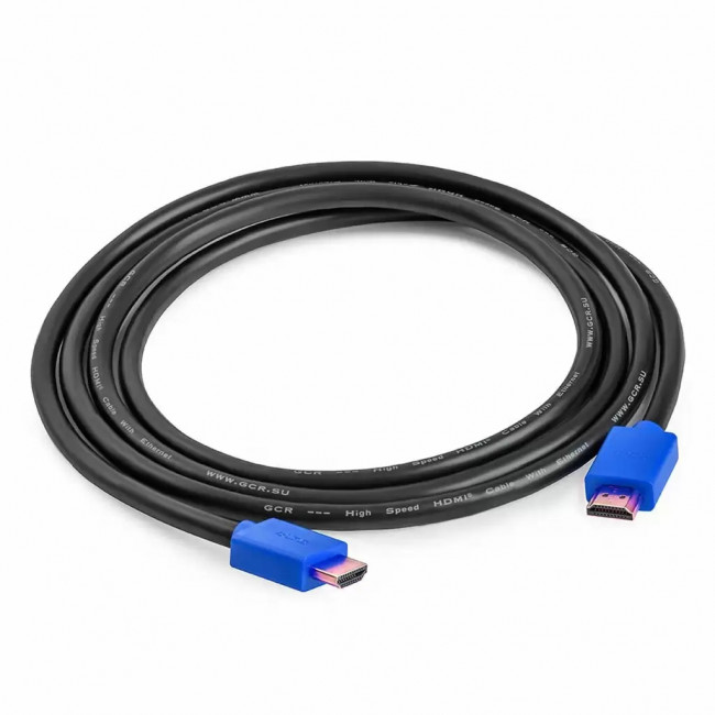 Greenconnect Кабель 0.5m HDMI версия 2.0, HDR 4:2:2, Ultra HD, 4K 60 fps 60Hz/5K*30Hz, 3D, AUDIO, 18.0 Гбит/с, 28/28 AWG, OD7.3mm, тройной экран, черный, синие коннекторы, GCR-HM431-0.5m Greenconnect HDMI (m) - HDMI (m) 0.5м — для бизнеса и офиса Greenconnect Кабель 0.5m HDMI версия 2.0, HDR 4:2:2, Ultra HD, 4K 60 fps 60Hz/5K*30Hz, 3D, AUDIO, 18.0 Гбит/с, 28/28 AWG, OD7.3mm, тройной экран, черный, синие коннекторы, GCR-HM431-0.5m Greenconnect HDMI (m) - HDMI (m) 0.5м — для бизнеса и офиса