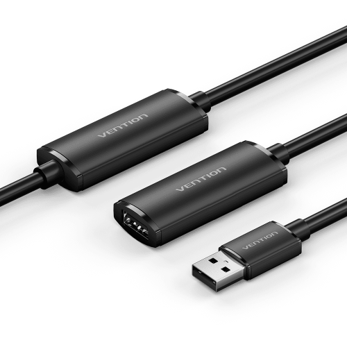 Активный кабель-удлинитель Vention USB 2.0 AM/AF с усилителем - 10м Черный Vention CBKBL — для бизнеса и офиса