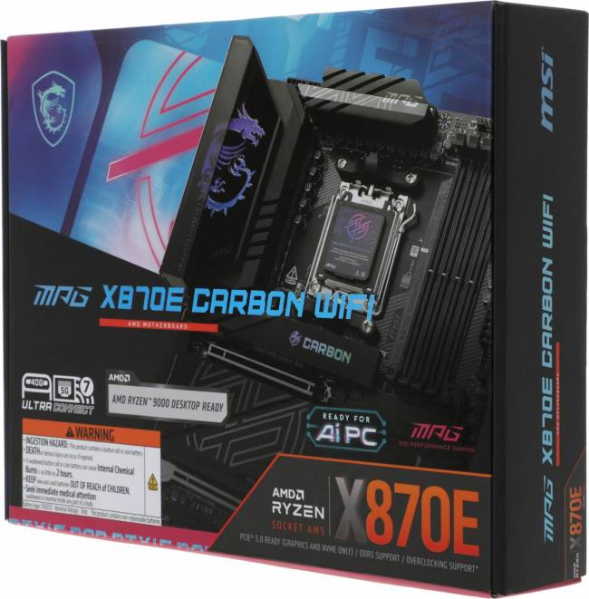 Материнская плата MSI MPG X870E CARBON WIFI — для бизнеса и офиса
