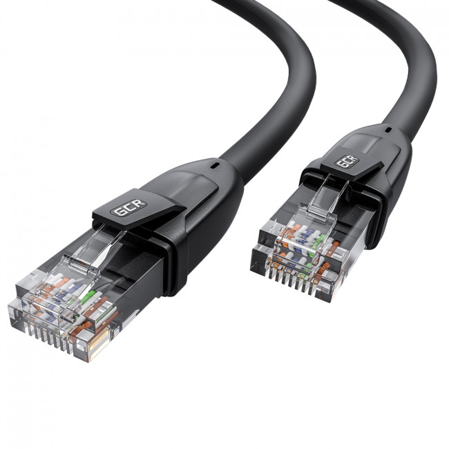 GCR Патч-корд прямой 2.0m UTP кат.6, черный, 24 AWG, ethernet high speed, RJ45, T568B, GCR-52528 Greenconnect RJ45(m) - RJ45(m) Cat. 6 UTP  2м черный