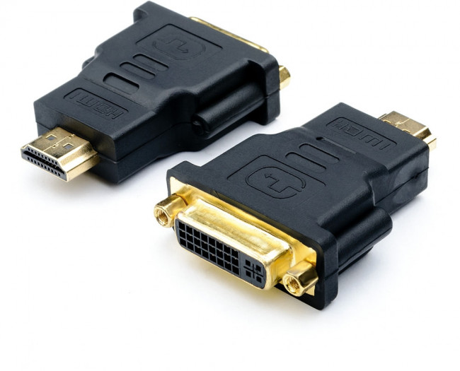 Переходник HDMI(m) <=> DVI(f) (24 pin, черный) ATcom HDMI (m) - DVI-I (f) — для бизнеса и офиса