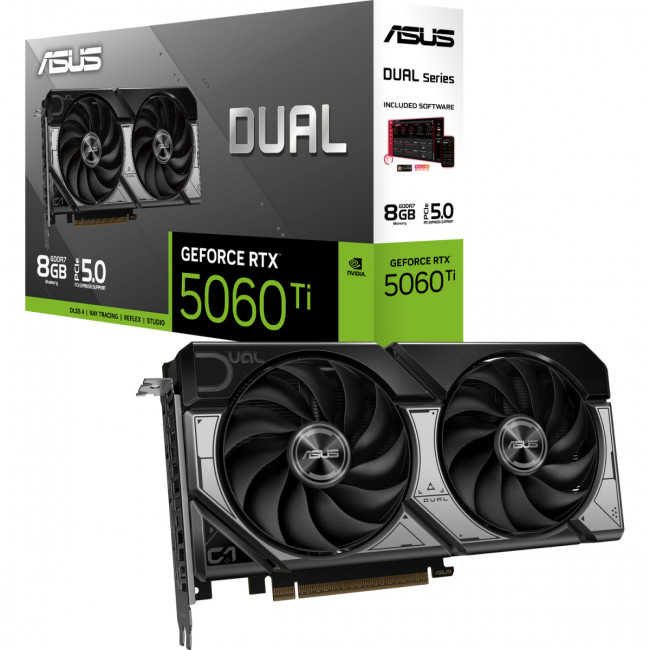 Видеокарта ASUS DUAL-RTX5060TI-8G (90YV0MP3-M0NA00) — для бизнеса и офиса Видеокарта ASUS DUAL-RTX5060TI-8G (90YV0MP3-M0NA00) — для бизнеса и офиса