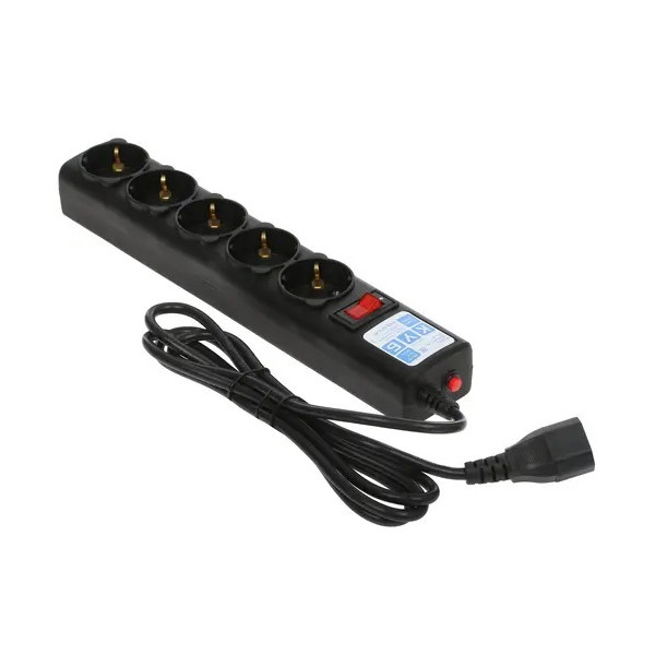 Фильтр-удлинитель Power Cube 1,9м д/подкл. к UPS(C14) 5 роз., 10А черный/граффит Электрическая мануфактура SPG5-B2