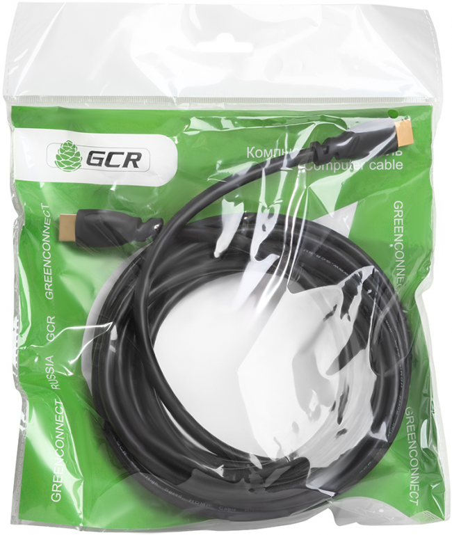 Greenconnect Кабель 1.5m HDMI 1.4, OD7.3mm, 30/30 AWG, позолоченные контакты, Ethernet 10.2 Гбит/с, 3D, 4K, экран Greenconnect HDMI (m) - HDMI (m) 1.5м