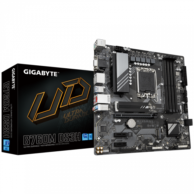 Материнская плата Gigabyte B760M DS3H — для бизнеса и офиса Материнская плата Gigabyte B760M DS3H — для бизнеса и офиса