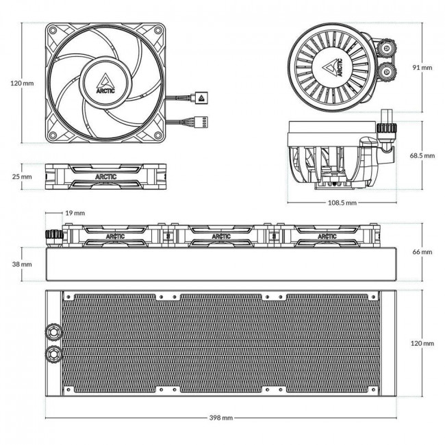 Жидкостная система охлаждения ARCTIC ACFRE00180A — для бизнеса и офиса