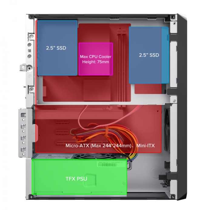 Корпус с блоком питания 230W Foxline FL-1004-TFX230B-85