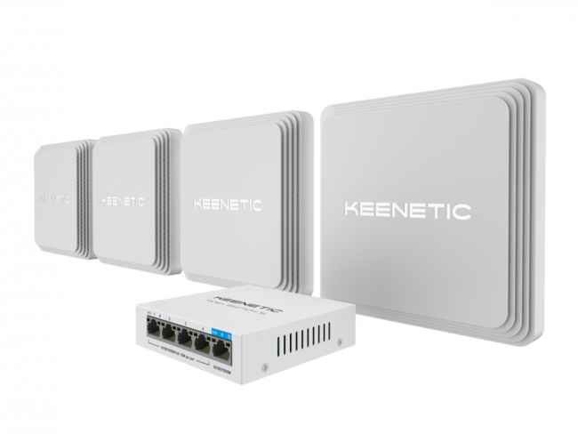 Маршрутизатор Keenetic Keenetic Voyager Pro 4-Pack + PoE+ switch 5 bundle — для бизнеса и офиса Маршрутизатор Keenetic Keenetic Voyager Pro 4-Pack + PoE+ switch 5 bundle — для бизнеса и офиса