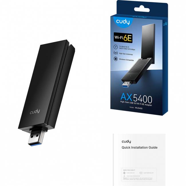 Адаптер Wi-Fi Cudy WU5400 — для бизнеса и офиса Адаптер Wi-Fi Cudy WU5400 — для бизнеса и офиса
