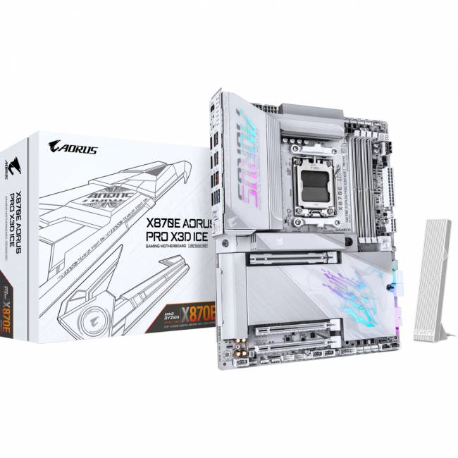 Материнская плата Gigabyte X870E AORUS PRO X3D ICE — для бизнеса и офиса Материнская плата Gigabyte X870E AORUS PRO X3D ICE — для бизнеса и офиса
