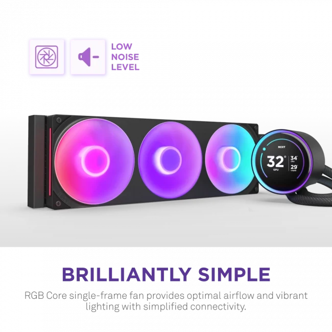 Система жидкостного охлаждения для ПК NZXT Kraken Elite 420 RGB RL-KR42E-B2 — для бизнеса и офиса Система жидкостного охлаждения для ПК NZXT Kraken Elite 420 RGB RL-KR42E-B2 — для бизнеса и офиса