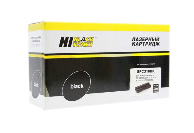 Картридж Hi-Black (HB-SPC310Bk) для Ricoh Aficio SPC231/232/242/310/311/312/320, Bk, 6,5K — для бизнеса и офиса